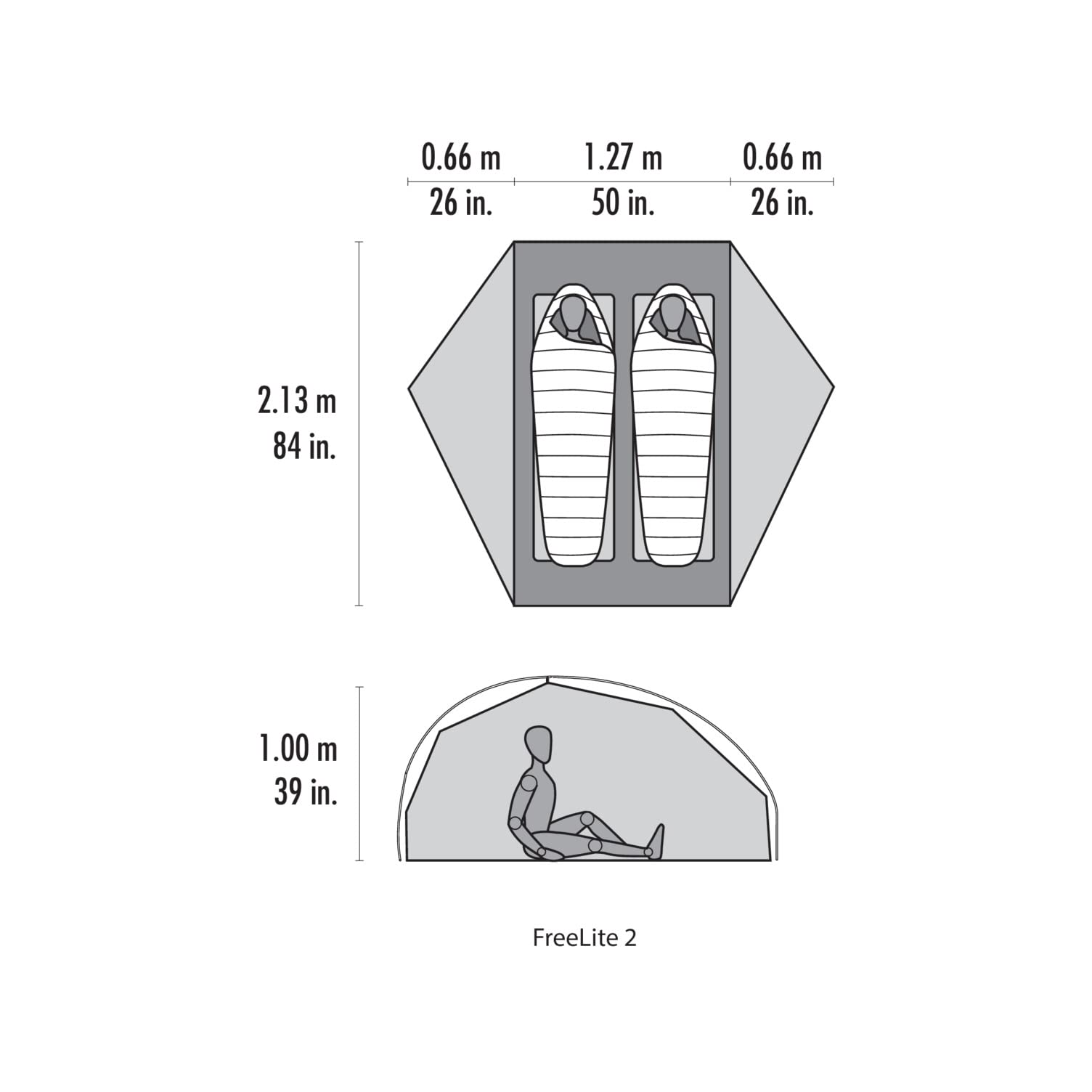 MSR FreeLite 2 V3 - ultraleichtes Rucksackzelt für 2 Person