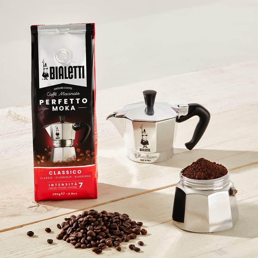 Bialetti Perfetto Moka Gemahlener Kaffee- Classico