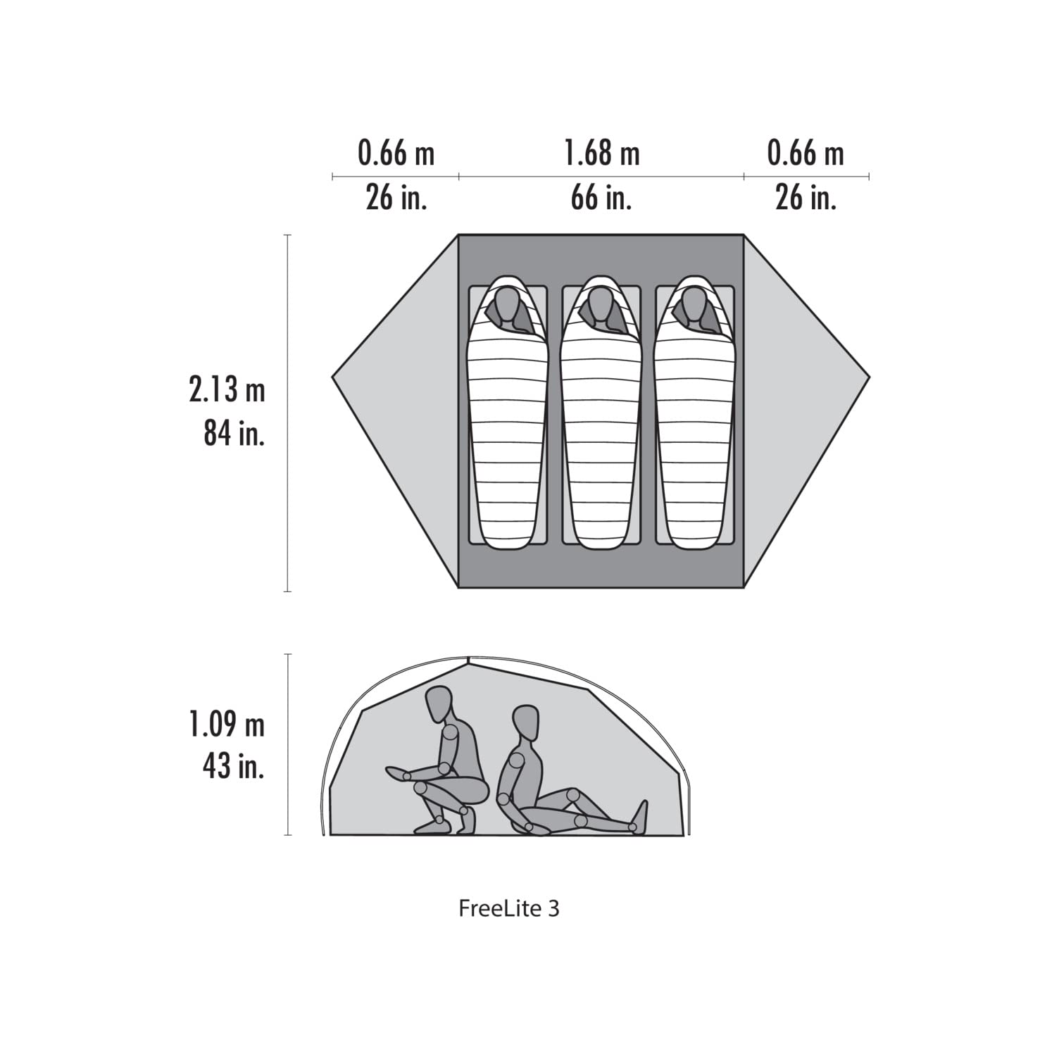 MSR FreeLite 3 V3 - ultraleichtes Rucksackzelt für 3 Person