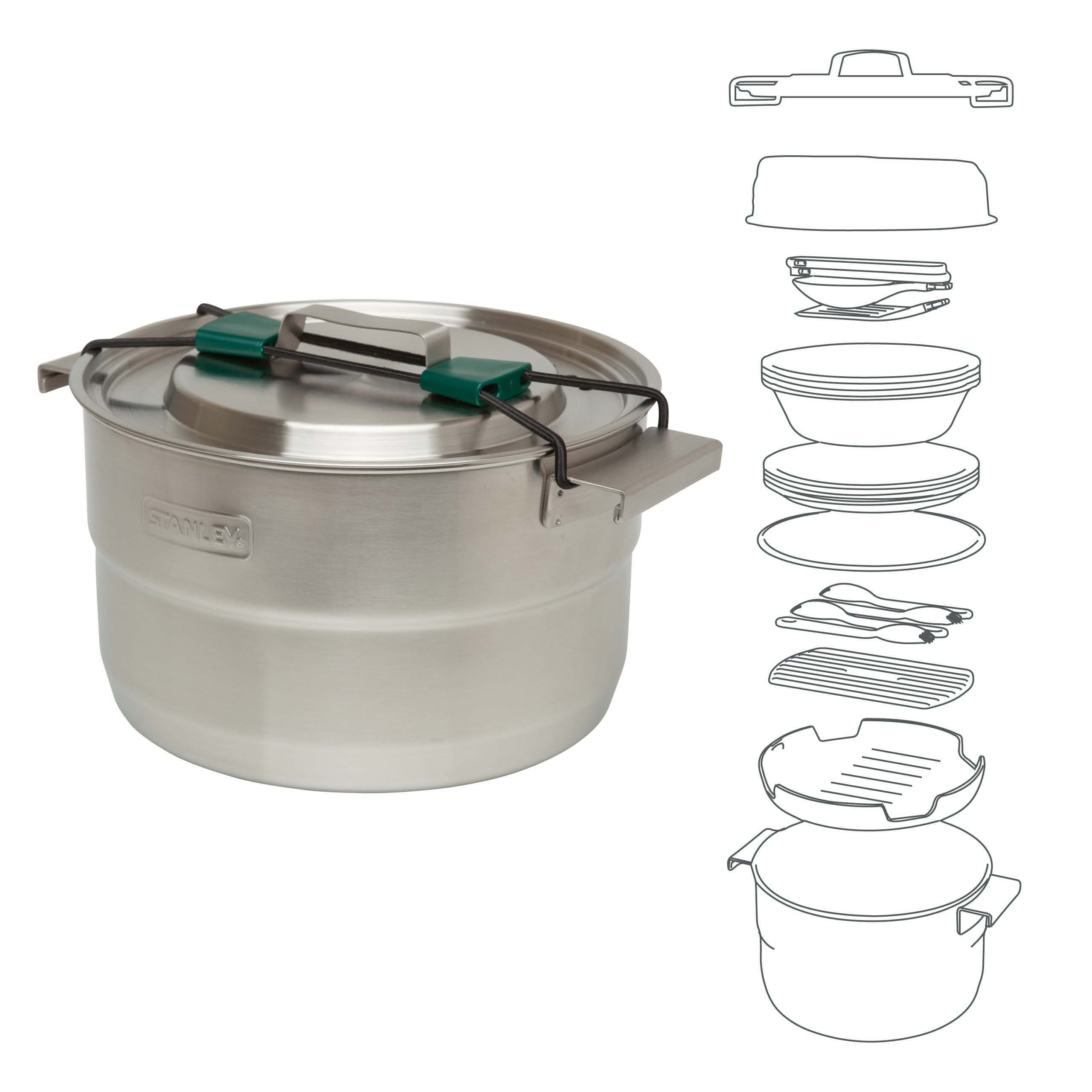 Stanley Adventure Full Kitchen Base Camp 21-Teiliges Kochgeschirr-Set