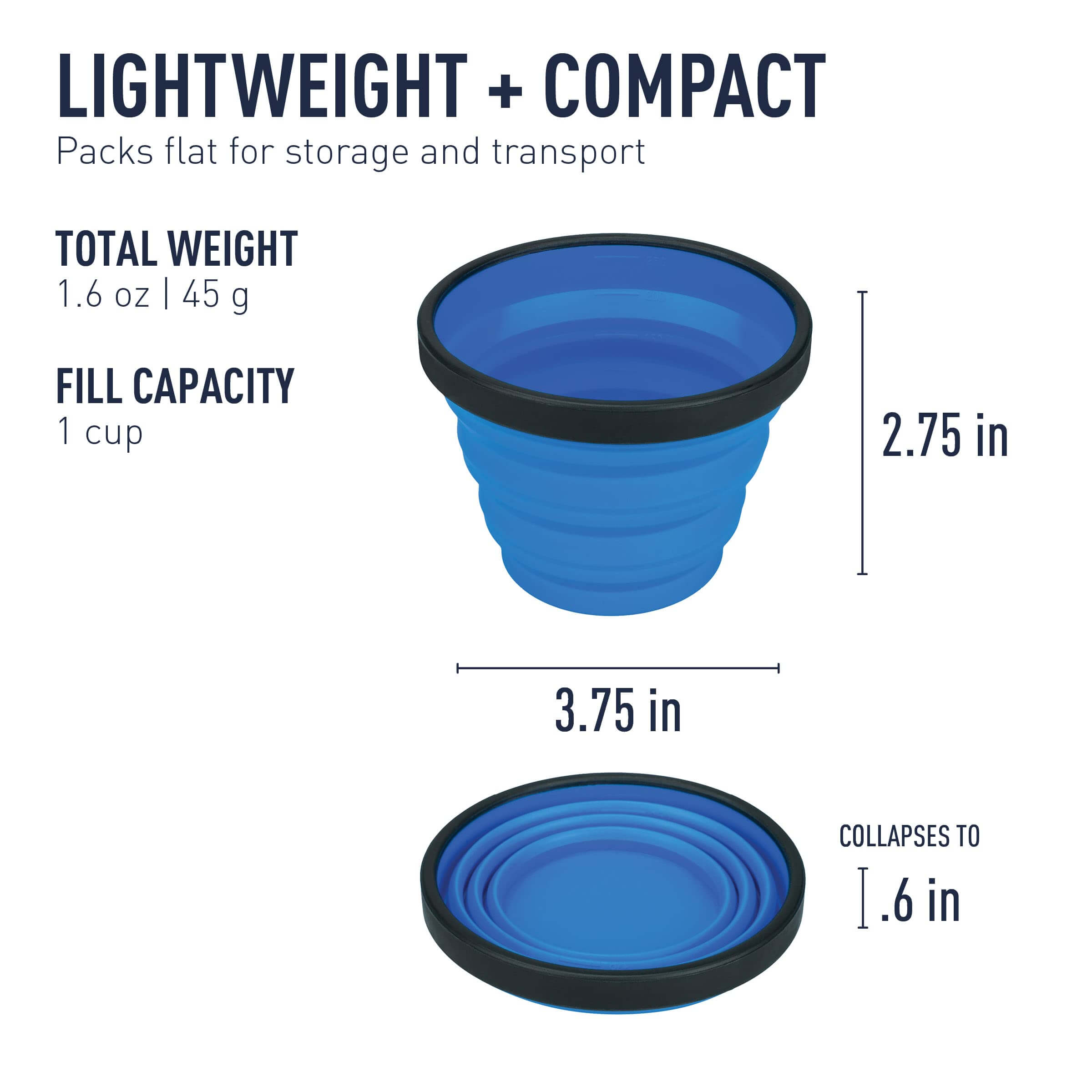 Sea to Summit Unisex X Collapsible Drinking Cup, Blau, 250 ml