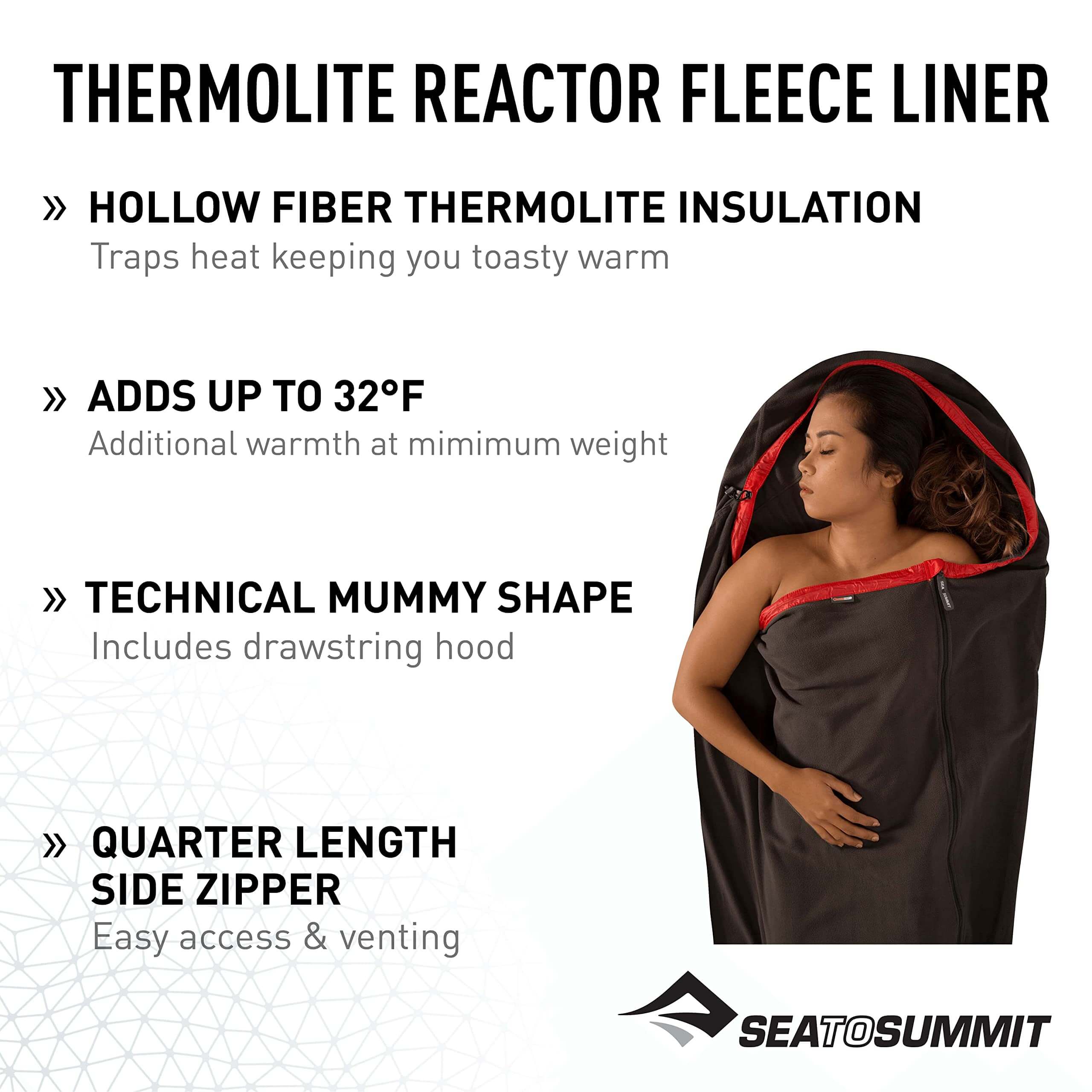 Sea to Summit Sea to Summit – Liner Thermolite Reactor Fleece Hood, Grau,Einheitsgröße